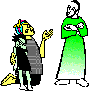 Jesus resisting the Canaanite woman and her sick daughter.